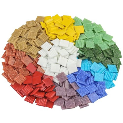 Square Mosaic Tiles for Crafts Bulk (2.2 pound(s))