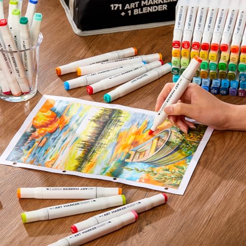 172 Colors Dual Tip Alcohol Based Art Markers