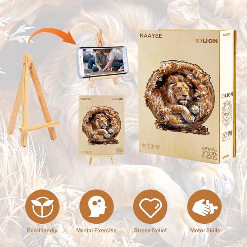 Wooden Puzzles for Adults Lion King Jigsaw Puzzle 11.4*11.4in 200PCS (200 Count)
