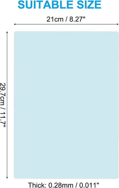 PATIKIL A4 Size Guided Reading Sheet, 5pcs Correction Lighting Gel Filter Colored Overlay Transparent Color Film for Classroom Photo Studio, Light Blue