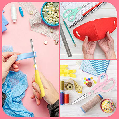8.5" All Purpose Yellow Pink Teal Scissors for School Office Teacher (3 Count)