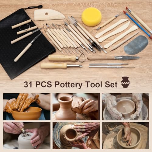 31 Pcs Polymer Clay Sculpting Tools Kit for Adults