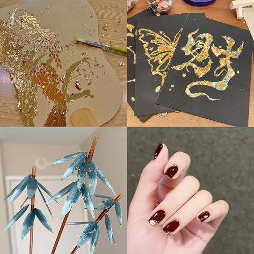 Gold Leaf Sheets for Art 100 PCS Magenta Foil 3.15 by 3.35 Inches (100 Count)