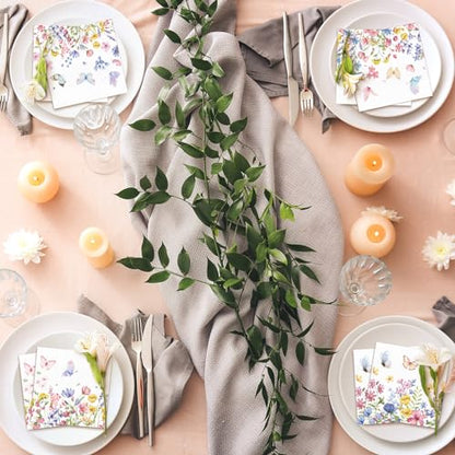 200 Pieces Summer Floral Cocktail Napkins 2