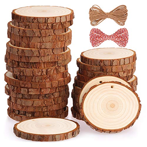Unfinished Wood Slices with Hole