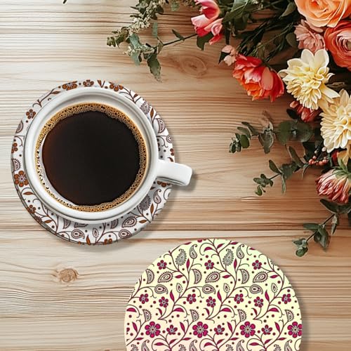 Paisley Pattern Polymer Clay Texture Sheet Vines Vintage Flowers Silicone Texture Mat for Polymer Clay Making Earrings Jewelry DIY Crafts 5.5 × 5.5 Inch