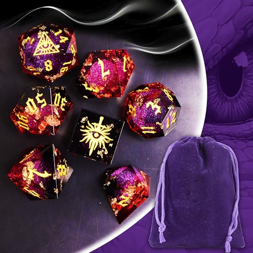 The Eye of Mystery Liquid Core DND Dice Set