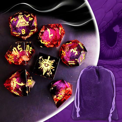 The Eye of Mystery Liquid Core DND Dice Set