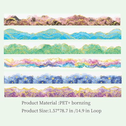 6 Rolls PET Tape Set for Journaling Supplies