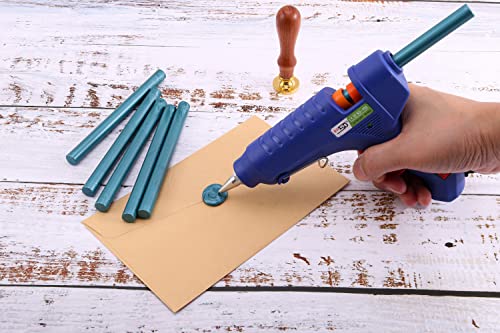 15Pcs Teal Blue Glue Gun Sealing Wax Sticks for Wax Seal Stamp (15 Count)
