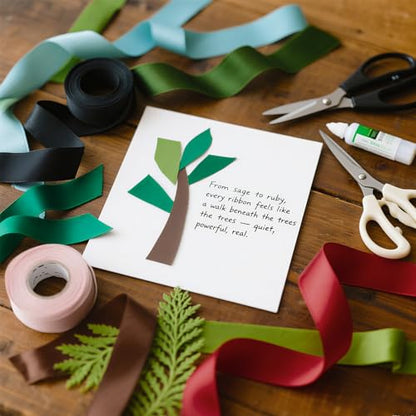 1-1/2 Inch Double Faced Satin Ribbon Set, 50 Yards Pack, Into The Forest-10 Colored Green Ribbon Bulk for Gift Wrapping, Crafts, Flower Bouquet, Eco Environment, Earthy Day, Forest Wedding (150 Foot)