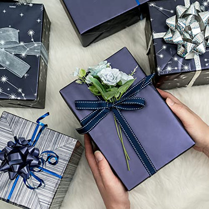 30 Inch Navy Blue Wrapping Paper (3 Count)