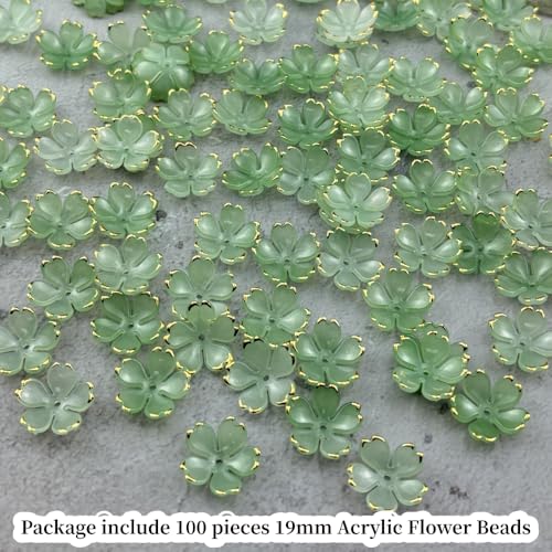 100pcs Acrylic Flower Beads (100 Count)