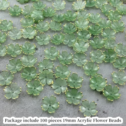 100pcs Acrylic Flower Beads (100 Count)