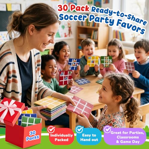 30 Pack Soccer Tic Tac Toe Party Favors (30 Count)