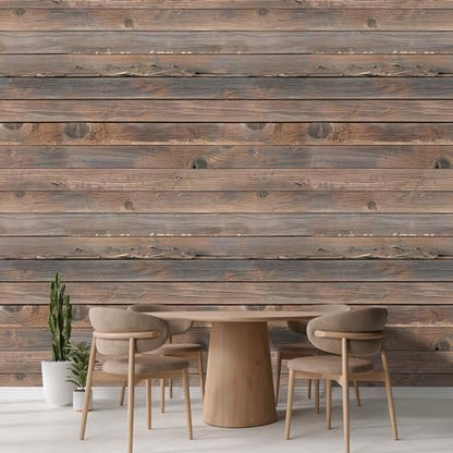Wall Sticker Wall Mural Horizontal Brown Vintage and Retro Wood Textured