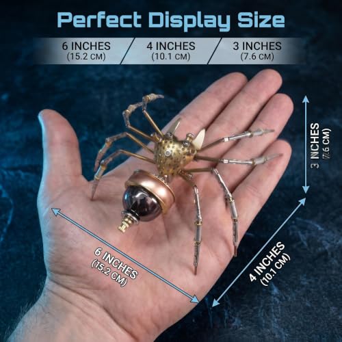 Steampunk 3D Metal Spider Puzzle 140+ Pcs Mechanical DIY Assembly Model Kit 2 (140 Count)