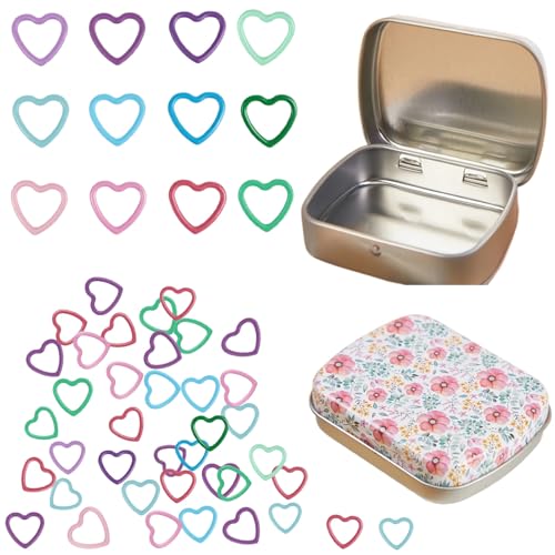 50Pcs Heart Shape Stitch Markers for Crocheting