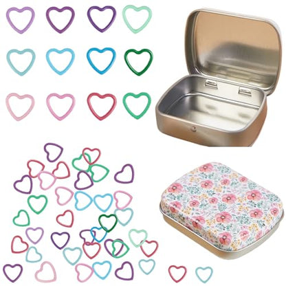 50Pcs Heart Shape Stitch Markers for Crocheting