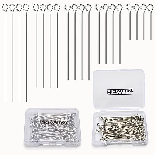 260pcs Silver Filled Eye Pins Non Tarnish Craft Earring Bracelet Jewelry Making Accessories Supplies (260 Count)