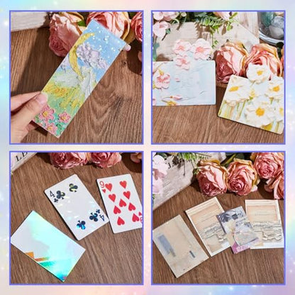 36 Sheets Holographic Sticker Paper A4 Vinyl Holographic Laminate Sheets Self Adhesive Waterproof Transparent Film (36 Count)