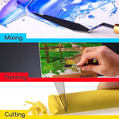 5 Pieces Painting Knife Set Versatile Stainless Steel Spatula Palette Knife Oil Painting Accessories Mixing Scraper for Oil (5 Count)