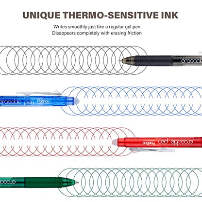 Retractable Erasable Gel Pens Clicker Fine Point 0.7 mm (12 Count)