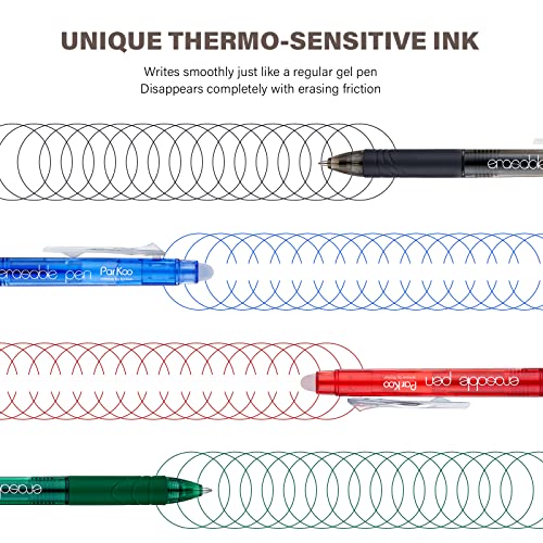 Retractable Erasable Gel Pens Clicker Fine Point 0.7 mm (12 Count)