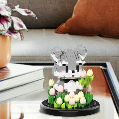 Artificial Flower Animal Toy Building Set for Adults