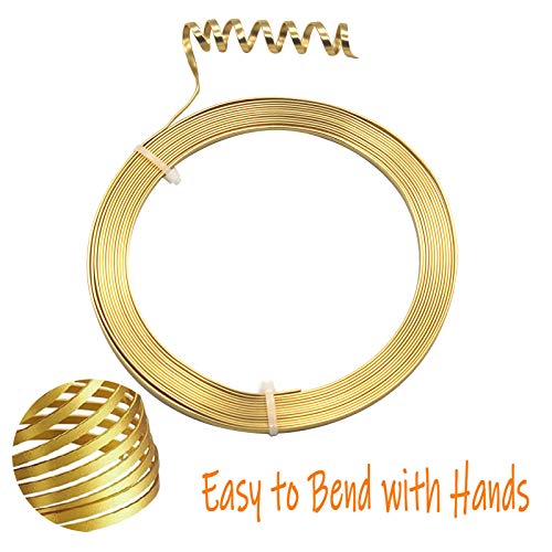 3 Rolls Flat Craft Wire Jewelry Wire Flexible Aluminum Wire Tarnish Resistant for Bezel Sculpting DIY Jewelry Craft Making (49.2 Foot)