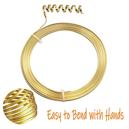 3 Rolls Flat Craft Wire Jewelry Wire Flexible Aluminum Wire Tarnish Resistant for Bezel Sculpting DIY Jewelry Craft Making (49.2 Foot)
