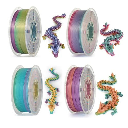 4KG lot PLA Filament Rainbow Pla Silk Or Matte Rainbow Color Change 1.75mm 3D Printing Material for 3D Printers 3D Pens