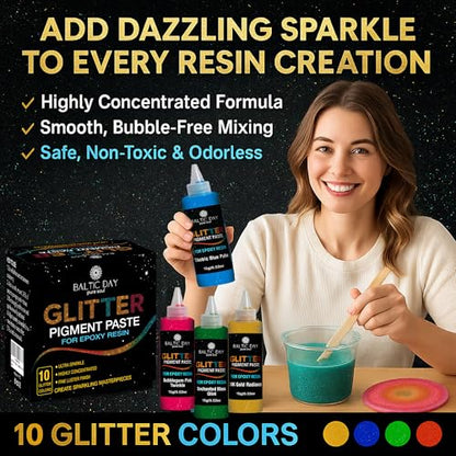 Sky Blue Sparkle Epoxy Pigment Paste XL (6.7 Ounce)