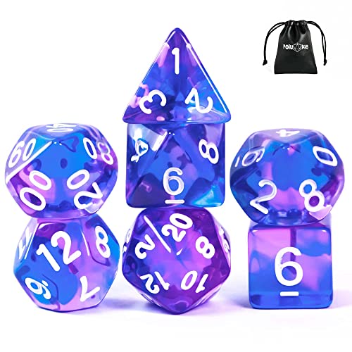 DND Dice Set D&D Polyhedral Dice with Dice Bag (7 Count)
