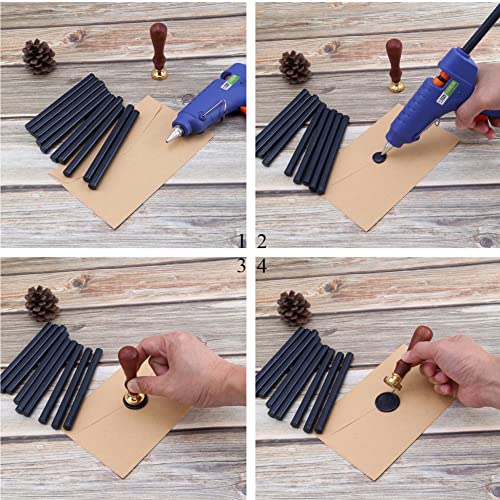 15Pcs Navy Blue Glue Gun Sealing Wax Sticks for Wax Seal Stamp (15 Count)