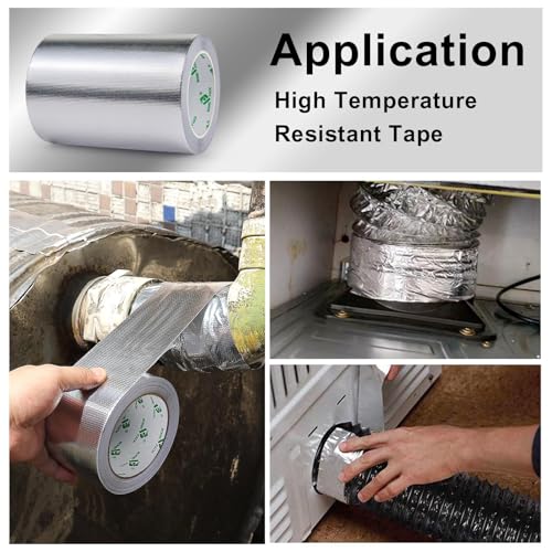 Adhesive Aluminum Foil Heat Shield Tape 1Pack 7inch x 66ft Barrier Fiberglass Thermal Insulation Reflective Material High Temp Protectionn (66 Foot)