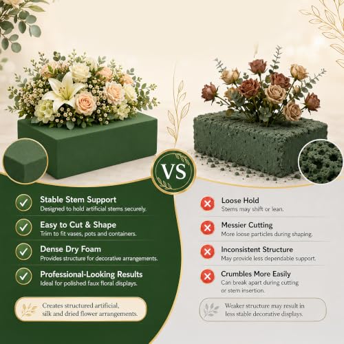12 Pack Large Dry Floral Foam Blocks
