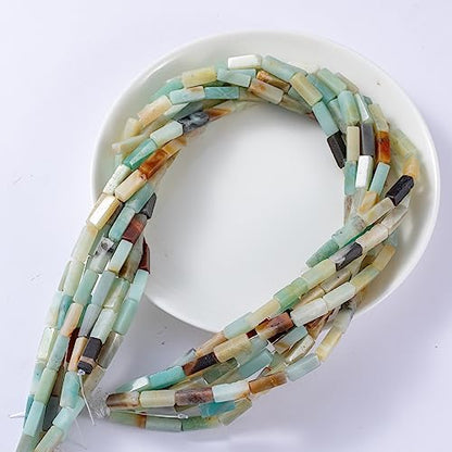 Natural Amazonite Rectangle Tube Beads 4x13mm 38cm (28 Count)