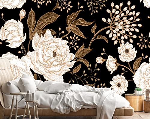 Wall Mural Peonies and Roses Floral Vintage Wallpaper (110.1 Sq Ft)