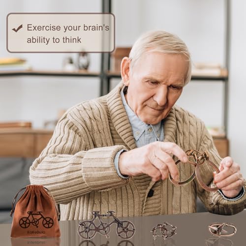12 PCS Brain Teaser Puzzles Disentanglement Puzzles Metal Puzzle Logic Metal Puzzle for Adult Lock Puzzles Gift for Adults Teenagers (72 Count)
