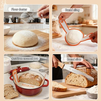 All Inclusive Sourdough Starter Kit with Enameled Cast Iron Dutch Oven & Scale (28 Count)