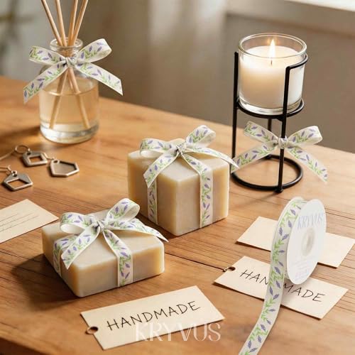 Lavender Floral Cotton Ribbon 5 (36 Foot)