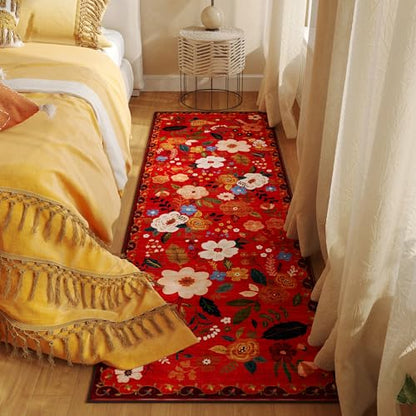 Runner Rug for Hallways Kitchen Rug Non Slip 2'6''x8' Washable Runner Rugs with Rubber Backing Soft Floral Carpet Runner for Hallways