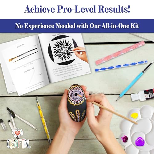 Complete Beginner's Mandala Painting 46 Piece Kit with Acrylic Paints
