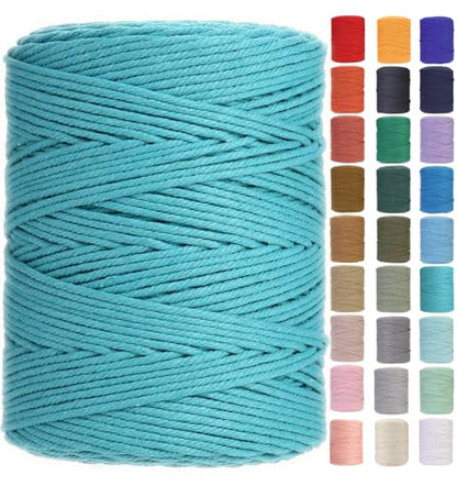 Macrame Cord 3mm x 546yards Natural Macrame Cotton Rope Colored Macrame Rope Soft Cotton Cord Macrame Supplies Craft Rope Macrame Yarn for Plant Hanger Wall Hanger Dreamcatcher
