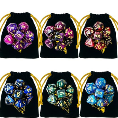 DND Dice Set 42 Pcs Polyhedral Dungeons and Dragons Rolling Dice for D&D RPG MTG Table Games Dice Bulk with Colorful Drawstring Bags and Dice Tray (49 Count)