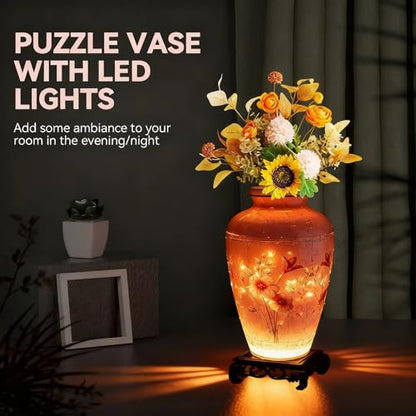 3D Puzzle Vase for Adults with 120 Plastic Pieces (120 Count)