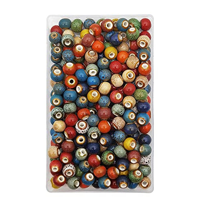 180 Pieces Porcelain Beads Chinese Round Ceramic Beads 8mm (180 Count)