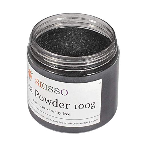 Sliver Black Mica Powder for Epoxy Resin 3.5 oz (3.5 Ounce)