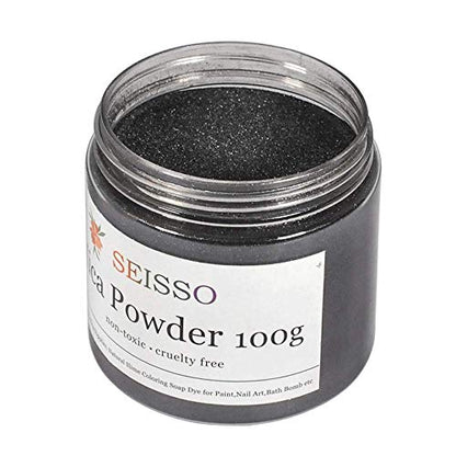 Sliver Black Mica Powder for Epoxy Resin 3.5 oz (3.5 Ounce)